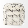 69505 - Aarohi 16.0L x 16.0W x 16.0H Cream/Black Cotton Patterned Pouf