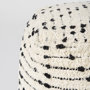 69505 - Aarohi 16.0L x 16.0W x 16.0H Cream/Black Cotton Patterned Pouf