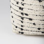 69505 - Aarohi 16.0L x 16.0W x 16.0H Cream/Black Cotton Patterned Pouf