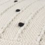 69506 - Amaira 16.0L x 16.0W x 16.0H Cream/Black/White patterned Wool and Cotton Pouf