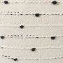 69506 - Amaira 16.0L x 16.0W x 16.0H Cream/Black/White patterned Wool and Cotton Pouf