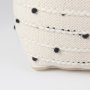 69506 - Amaira 16.0L x 16.0W x 16.0H Cream/Black/White patterned Wool and Cotton Pouf