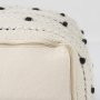 69506 - Amaira 16.0L x 16.0W x 16.0H Cream/Black/White patterned Wool and Cotton Pouf