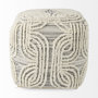 69507 - Amaya 16.0L x 16.0W x 16.0H Cream/Black/Gray Wool and Cotton Pouf