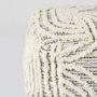 69507 - Amaya 16.0L x 16.0W x 16.0H Cream/Black/Gray Wool and Cotton Pouf