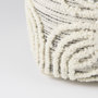 69507 - Amaya 16.0L x 16.0W x 16.0H Cream/Black/Gray Wool and Cotton Pouf