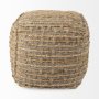 69509 - Binita  16.0L x 16.0W x 16.0H  Gray/Brown Hemp Wool and Cotton Pouf