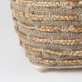 69509 - Binita  16.0L x 16.0W x 16.0H  Gray/Brown Hemp Wool and Cotton Pouf
