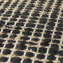 69561 - Aalia 16.0L x 16.0W x 16.0H Charcoal Leather and Jute Pouf