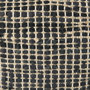 69561 - Aalia 16.0L x 16.0W x 16.0H Charcoal Leather and Jute Pouf