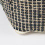 69561 - Aalia 16.0L x 16.0W x 16.0H Charcoal Leather and Jute Pouf