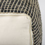 69561 - Aalia 16.0L x 16.0W x 16.0H Charcoal Leather and Jute Pouf