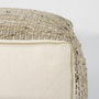 69503 - Aalia 16.0L x 16.0W x 16.0H Beige Leather and Jute Pouf