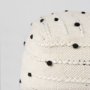 69506 - Amaira 16.0L x 16.0W x 16.0H Cream/Black/White patterned Wool and Cotton Pouf