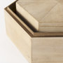 68540 - Elyse (Set of 2) 14L x 12W Brown Wooden Hexagonal Boxes