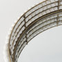 68674 - Decatur I 21L x 21W White Wooden Bead Mirrored Bottom Round Tray