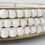 68674 - Decatur I 21L x 21W White Wooden Bead Mirrored Bottom Round Tray