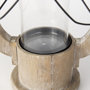 68637 - Zain I Small Brown Wooden Vintage Inspired Candle Holder Lantern