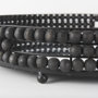 68675 - Decatur II 21L x 21W Black Wooden Bead Mirrored Bottom Round Tray
