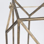 68976 - Ivy Large Gold Metal Geometric Cage Candle Holder Lantern