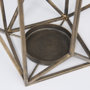 68976 - Ivy Large Gold Metal Geometric Cage Candle Holder Lantern