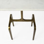69672 - Preston 17.3L x 11.3W x 22.8H White Marble Top W/Gold Metal Accent Table 