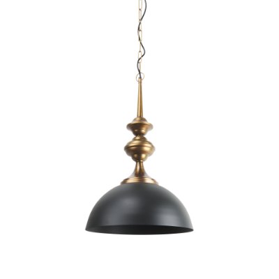 69676 - Willson 17.0L x 17.0W x 29.0H Black Iron W/Antique Brass Dome Pendant Light