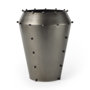 69681 - Elio 12.2H Large Gun Metal Gray Metal W/Studs Vase