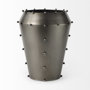 69681 - Elio 12.2H Large Gun Metal Gray Metal W/Studs Vase