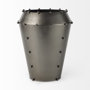69681 - Elio 12.2H Large Gun Metal Gray Metal W/Studs Vase