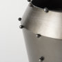 69681 - Elio 12.2H Large Gun Metal Gray Metal W/Studs Vase