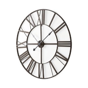 Pender 40.0L x 2.4W x 40.0H Black Iron Round Wall Clock