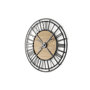 69654 - Lewiston 30.1L x 2.0W x 30.1H Black Iron W/Wood Round Wall Clock