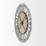 69654 - Lewiston 30.1L x 2.0W x 30.1H Black Iron W/Wood Round Wall Clock
