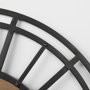 69654 - Lewiston 30.1L x 2.0W x 30.1H Black Iron W/Wood Round Wall Clock