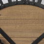69654 - Lewiston 30.1L x 2.0W x 30.1H Black Iron W/Wood Round Wall Clock