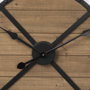 69654 - Lewiston 30.1L x 2.0W x 30.1H Black Iron W/Wood Round Wall Clock