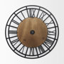 69656 - Lewiston 42.1L x 2.6W x 42.1H Black Iron W/Wood Round Wall Clock