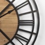 69656 - Lewiston 42.1L x 2.6W x 42.1H Black Iron W/Wood Round Wall Clock