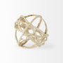 69670 - Kali 4.5L x 4.5W x 4.5H Small Beige Decorative Metal and Paper Object