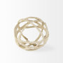 69670 - Kali 4.5L x 4.5W x 4.5H Small Beige Decorative Metal and Paper Object