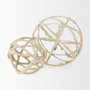 69670 - Kali 4.5L x 4.5W x 4.5H Small Beige Decorative Metal and Paper Object