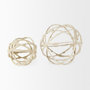 69670 - Kali 4.5L x 4.5W x 4.5H Small Beige Decorative Metal and Paper Object