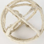 69670 - Kali 4.5L x 4.5W x 4.5H Small Beige Decorative Metal and Paper Object