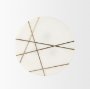 69674 - Vivienne  16.0L x 16.0W x 19.0H White Marble W/Antique Gold Metal Round Small Side Table