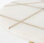 69674 - Vivienne  16.0L x 16.0W x 19.0H White Marble W/Antique Gold Metal Round Small Side Table