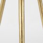 69674 - Vivienne  16.0L x 16.0W x 19.0H White Marble W/Antique Gold Metal Round Small Side Table