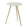 69675 - Vivienne 18.0L x 18.0W x 23.0H White Marble W/Antique Gold Metal Round Large Accent Table