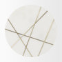 69675 - Vivienne 18.0L x 18.0W x 23.0H White Marble W/Antique Gold Metal Round Large Accent Table