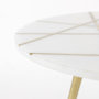 69675 - Vivienne 18.0L x 18.0W x 23.0H White Marble W/Antique Gold Metal Round Large Accent Table